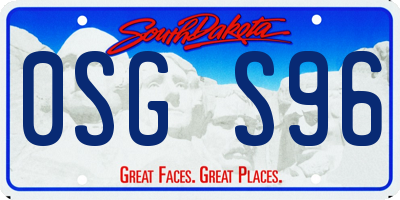 SD license plate 0SGS96