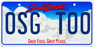 SD license plate 0SGT00