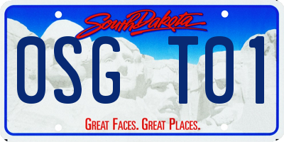 SD license plate 0SGT01