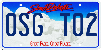 SD license plate 0SGT02