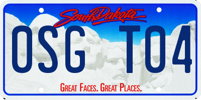 SD license plate 0SGT04