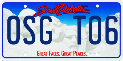 SD license plate 0SGT06