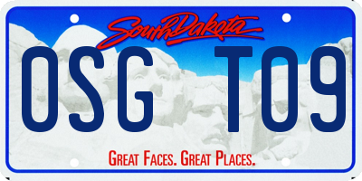 SD license plate 0SGT09