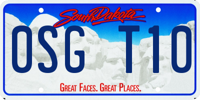 SD license plate 0SGT10