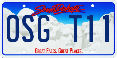 SD license plate 0SGT11