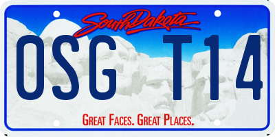 SD license plate 0SGT14