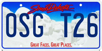 SD license plate 0SGT26
