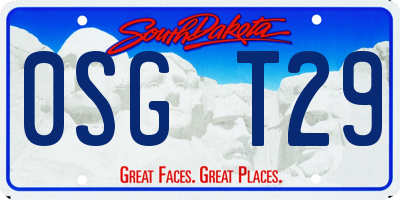 SD license plate 0SGT29