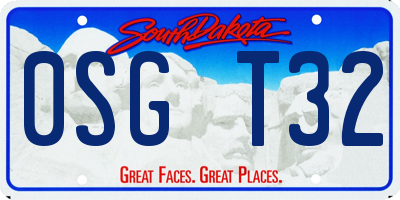 SD license plate 0SGT32