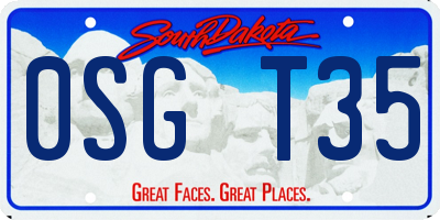 SD license plate 0SGT35