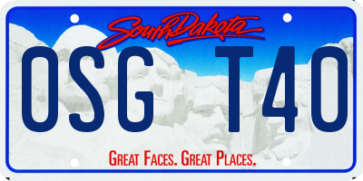 SD license plate 0SGT40