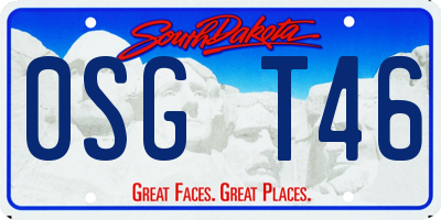 SD license plate 0SGT46