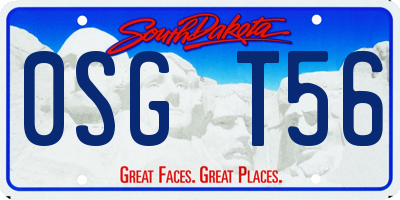 SD license plate 0SGT56