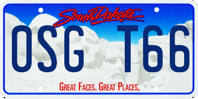 SD license plate 0SGT66