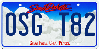 SD license plate 0SGT82