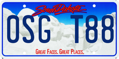 SD license plate 0SGT88