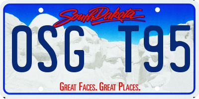 SD license plate 0SGT95