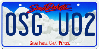 SD license plate 0SGU02