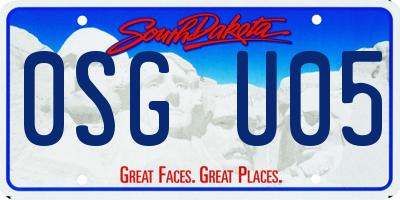 SD license plate 0SGU05