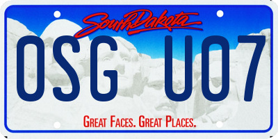 SD license plate 0SGU07