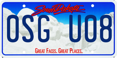 SD license plate 0SGU08