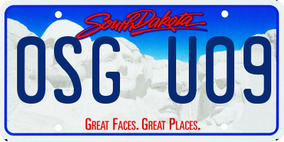 SD license plate 0SGU09
