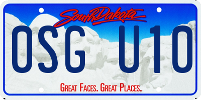 SD license plate 0SGU10