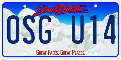 SD license plate 0SGU14
