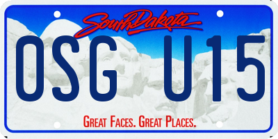 SD license plate 0SGU15