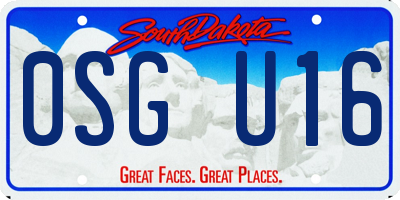 SD license plate 0SGU16