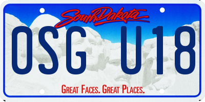 SD license plate 0SGU18