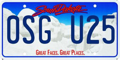 SD license plate 0SGU25