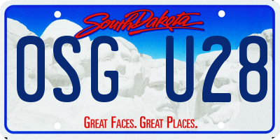 SD license plate 0SGU28