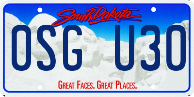 SD license plate 0SGU30