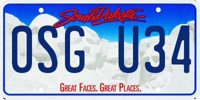 SD license plate 0SGU34