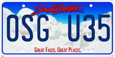 SD license plate 0SGU35
