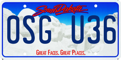 SD license plate 0SGU36