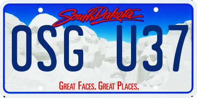 SD license plate 0SGU37