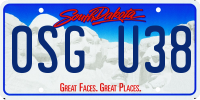 SD license plate 0SGU38