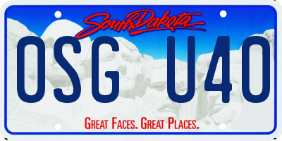SD license plate 0SGU40