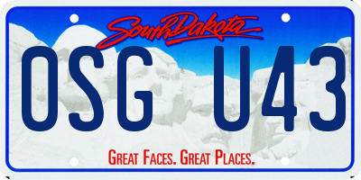 SD license plate 0SGU43