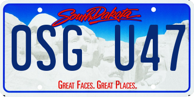 SD license plate 0SGU47