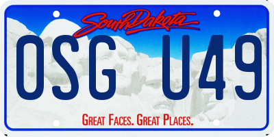 SD license plate 0SGU49