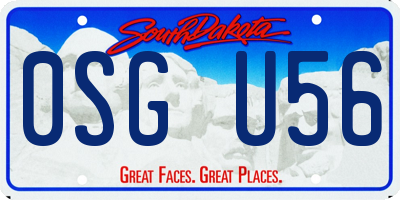 SD license plate 0SGU56