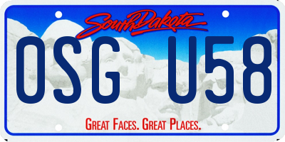 SD license plate 0SGU58