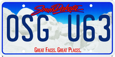 SD license plate 0SGU63