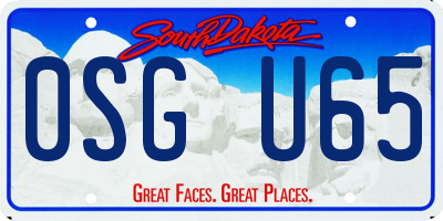 SD license plate 0SGU65