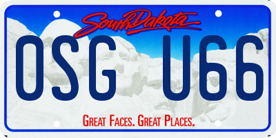 SD license plate 0SGU66