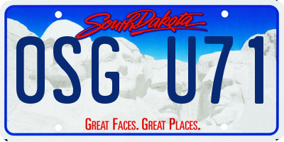 SD license plate 0SGU71