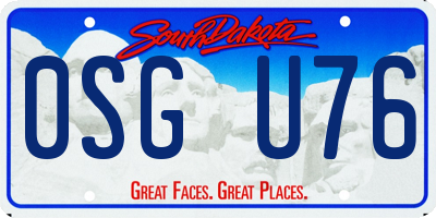 SD license plate 0SGU76